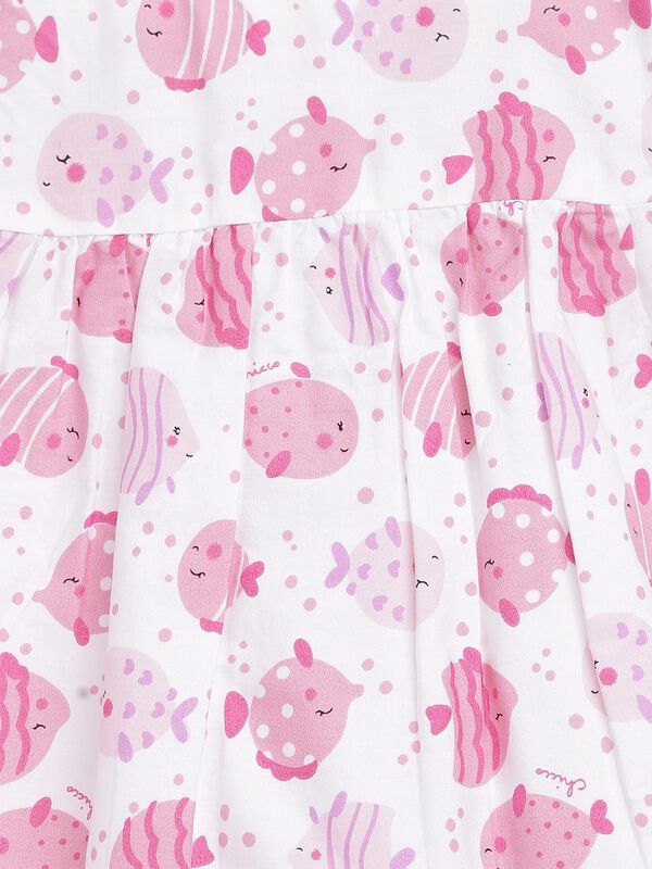 Printed Dress - Pink Fishes image number null